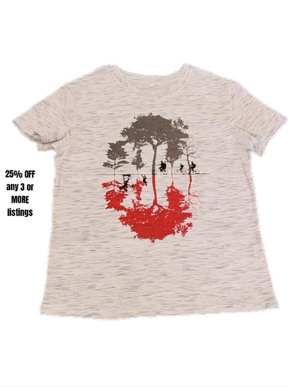 The Upside Down Stranger Things Graphic Print Tee Shirt T-Shirt Short Sleeve Med